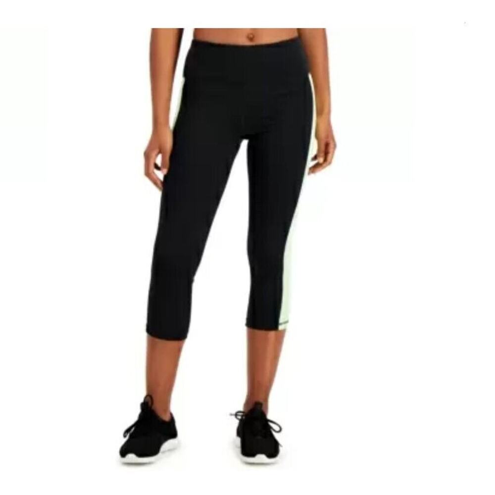 Id Ideology Colorblocked Cropped Leggings Black Size XS